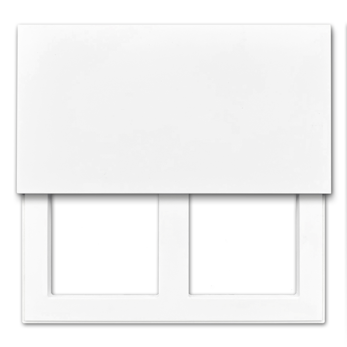 Kit de cadre pour :  2 prises invisibles, blanc alpin. Comme prise de cuisine et prise design.