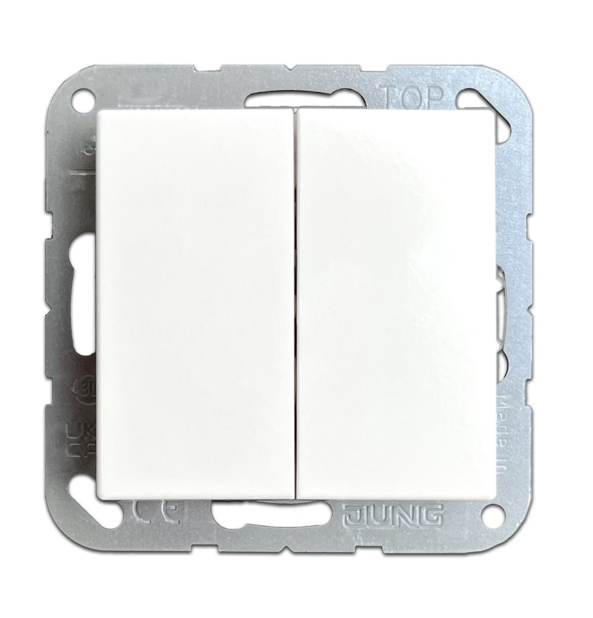 Kit d'interrupteurs à bascule doubles avec bascules : JUNG 505 U + A 595 WW blanc alpin